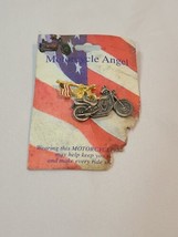 Angel Pin Riding Motorcycle With American Flag Hat / Tie - $9.78