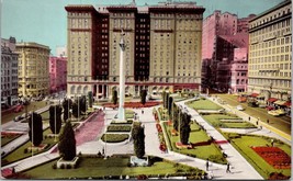 California San Francisco St. Francis Hotel Union Square Statue Vintage Postcard - £5.96 GBP