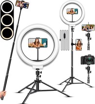 Led Selfie Ring Light With Stand, Circle Light For Makeup/Live Stream, Desktop - £35.39 GBP