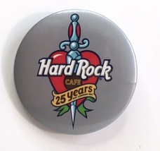 Hard Rock Cafe 25 Years Dagger and Heart Tattoo art button pin - $5.50