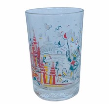 Walt Disney World Drinking Glass vtg Souvenir Remember Magic Donald Duck Castle - £23.31 GBP
