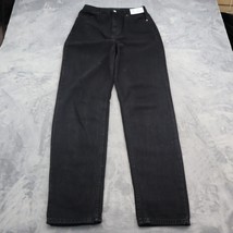 Asos Pants Womens 28 Black Cotton Denim Straight Leg Casual High Rise Mom Jeans - £18.12 GBP