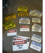 HUGE LOT 18 Factory Safety Signs 13 x 9 Caution Danger Hard Hat Area Was... - $2,290.26 MXN