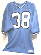 NORTH CAROLINA TAR HEELS #38 Vintage NCAA ACC Blue Nylon Football Jersey L - $48.46