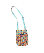 Kavu Keepalong Multicolor Geometric Pattern Crossbody Bag Purse 8x11x1 - £18.08 GBP