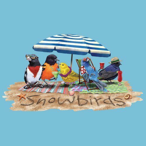 Snow Birds T-shirt S M L XL 2XL Vacation Senior Summer Winter NWT NEW Cotton - $22.22