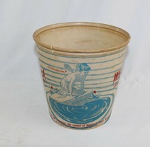 Vintage WHITE ROCK Sparkling Water Ginger Ale Advertising Wax Lilly Bucket Waxed - £20.17 GBP