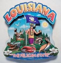 Louisiana The Pelican State Artwood Montage Fridge Magnet - $6.75