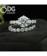 2 CT Round Cut Moissanite Engagement Ring Set – Hidden Halo Solitaire &amp; ... - $988.00