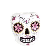 Costa Farms White Sugar Skull Planter Pot Halloween - £19.78 GBP