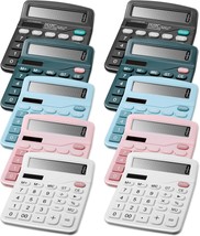 10 Pcs\. Desk Calculators Basic 12 Digit Lcd Large Display Solar And Battery - $39.93