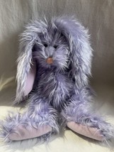 Vtg Rare Russ Berrie Fuzzy Wuzzy Purple Long Ear Bunny Rabbit Plush 17” Easter - £23.70 GBP