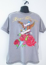 Rough Diamond Women&#39;s Grey Dagger Roses T-Shirt Size XL - £7.91 GBP