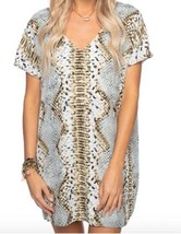NWT Buddy Love  Women&#39;s Baker Snake Skin Dress - Oversized Mini Shirt Dress - $44.71