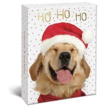 Ho Ho Ho Holiday Dogs Boxed 4&quot; x 6&quot; Christmas Cards 20 Glitter Foil Embellished - £11.59 GBP