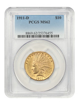 1911-D $10 Pcgs MS62 - £12,212.16 GBP