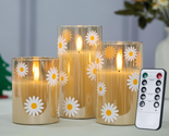 Daisy Flowers Glass Flameless Candles, Teacher Appreciation Gifts for Wo... - $37.22