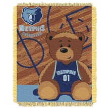 Memphis Grizzlies OFFICIAL NBA &quot;Half-Court&quot; Baby 36&quot;x 46&quot; Triple Woven Throw - £27.96 GBP