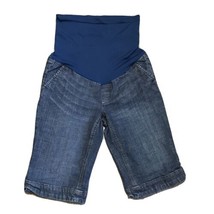 American Star Maternity Long Denim Jean Shorts ~ Small ~ Flap Pocket ~12&quot; Inseam - £10.72 GBP