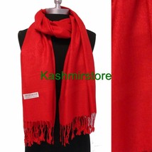 New Pashmina Paisley Floral Silk Wool Scarf Wrap Shawl Soft Classic Red #W103 - £6.88 GBP