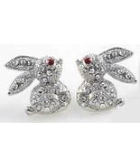 2.00ct Diamond Ruby14k White Gold Beautiful Designer Rabbit Halloween Ea... - £2,540.56 GBP