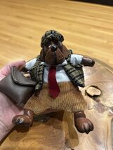 Russ Berrie Handpainted Dog Figurine Plush with Accessories - $17.82