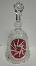 Vtg The European Collection Crystal Bell w/ Cranberry Accent Made in W G... - £14.83 GBP