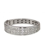 21.30 Karat Diamant Unsichtbar Set Armreif 18k Weiss Gold Armband 18.4cm - $61,200.31