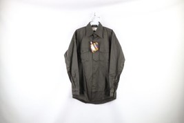 NOS Vtg 60s Streetwear Mens Small Collared Mechanic Work Button Shirt Green USA - $89.05