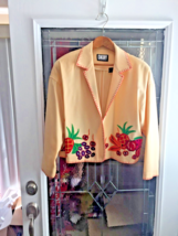 DKNY Donna Karan Collection Yellow Embroidered bolero jacket- runway Size M - £214.98 GBP