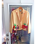 DKNY Donna Karan Collection Yellow Embroidered bolero jacket- runway Size M - £215.12 GBP