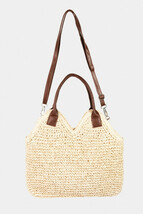 Fame Straw Braided Faux Leather Strap Shoulder Bag - $46.95