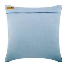 Blue Cotton Linen 16&quot;x16&quot; Beaded &amp; Jute Dahlia Flower Pillows Cover, Flower Bud - £24.59 GBP+