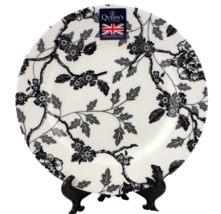 Queen&#39;s Churchill Salad Plate 8 Inch Black Floral New With Tag - £14.93 GBP