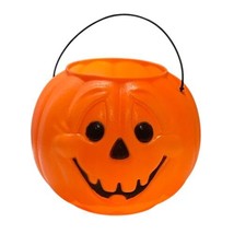 Vintage Blow Mold Jack-O-Lantern Pumpkin Halloween Candy Bucket USA Gene... - €9,02 EUR