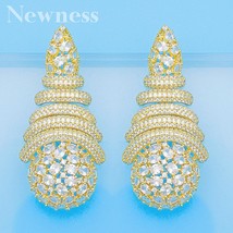 Famous Brand Luxury Twist Belt Dangle Earrings Trendy Zircon Wedding Engagement  - £74.67 GBP