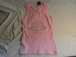 LAUGHLIN RIVER RUN 2008 PINK TANK TOP, SIZE M WITH SMALL  JEWELS IN FRON... - £16.03 GBP