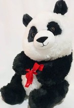 Aurora Panda 14”Plush Stuffed Animal Toy Ribbon Floral Flower Vase Hugger - $17.33