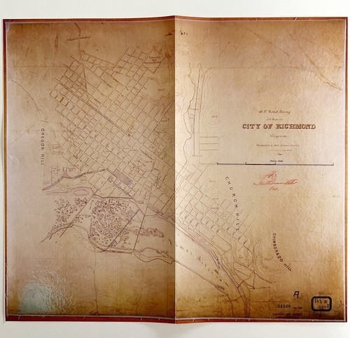 Map Richmond Virginia Civil War Reproduction 12 x 10.5&quot; Military History... - $19.99