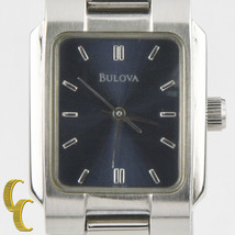 Bulova Woman&#39;s Stainless Steel Quartz Watch w/ Satin Blue Dial 1999 - £272.47 GBP
