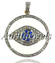 Victorian 1.85ct Rose Cut Diamond Blue Sapphire Pendant Antique Reproduc... - £522.88 GBP