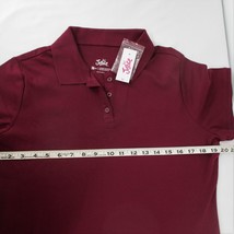 NWT 20 Plus Justice Girls Burgundy Dark Red Polo Shirt - £9.48 GBP