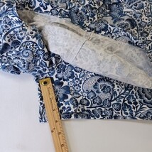 Elastic Waist Women's 14 Blue/White Cotton Blend Floral Pull-On Skirt Waist 36" image 6