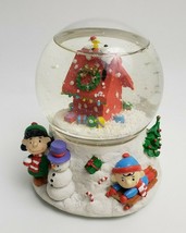 Peanuts Snoopy Snow Globe Lucy Christmas Tree Music Box Kurt S. Adler Woodstock  - £34.95 GBP