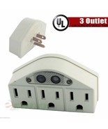 LOT 3 Sensor Photo Cell Night Light Wall Tap Adapter 3 Outlet Grounded A... - $12.93 CAD