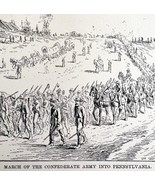 Confederate Army Marches Into Pennsylvania 1882 Victorian Military Art D... - $27.43 CAD