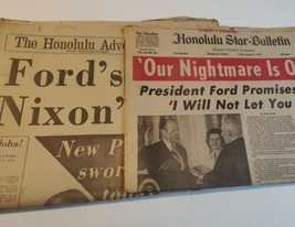 Honolulu Star-Bulletin and Honolulu Advertiser 1974 Nixon/Ford Newspaper  - £50.63 GBP