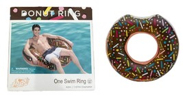 new H2oGo ONE SWIM RING Chocolate Donut 42in. Big Pool Toy Inflatable Fl... - £11.75 GBP