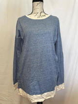 $40 Casa Lee Blue Elbow Patch Long-Sleeve Top Blue Size Small NWOT - $7.92
