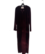 Saks Fifth Avenue Vintage Heavy Velvet Burgundy Maxi Dress with Pockets - $74.24